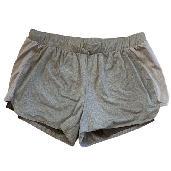 Avia Gray Mesh Panel Lined Work Out Athletic Sweat Shorts Plus Size XXL (20) - Picture 1 of 6